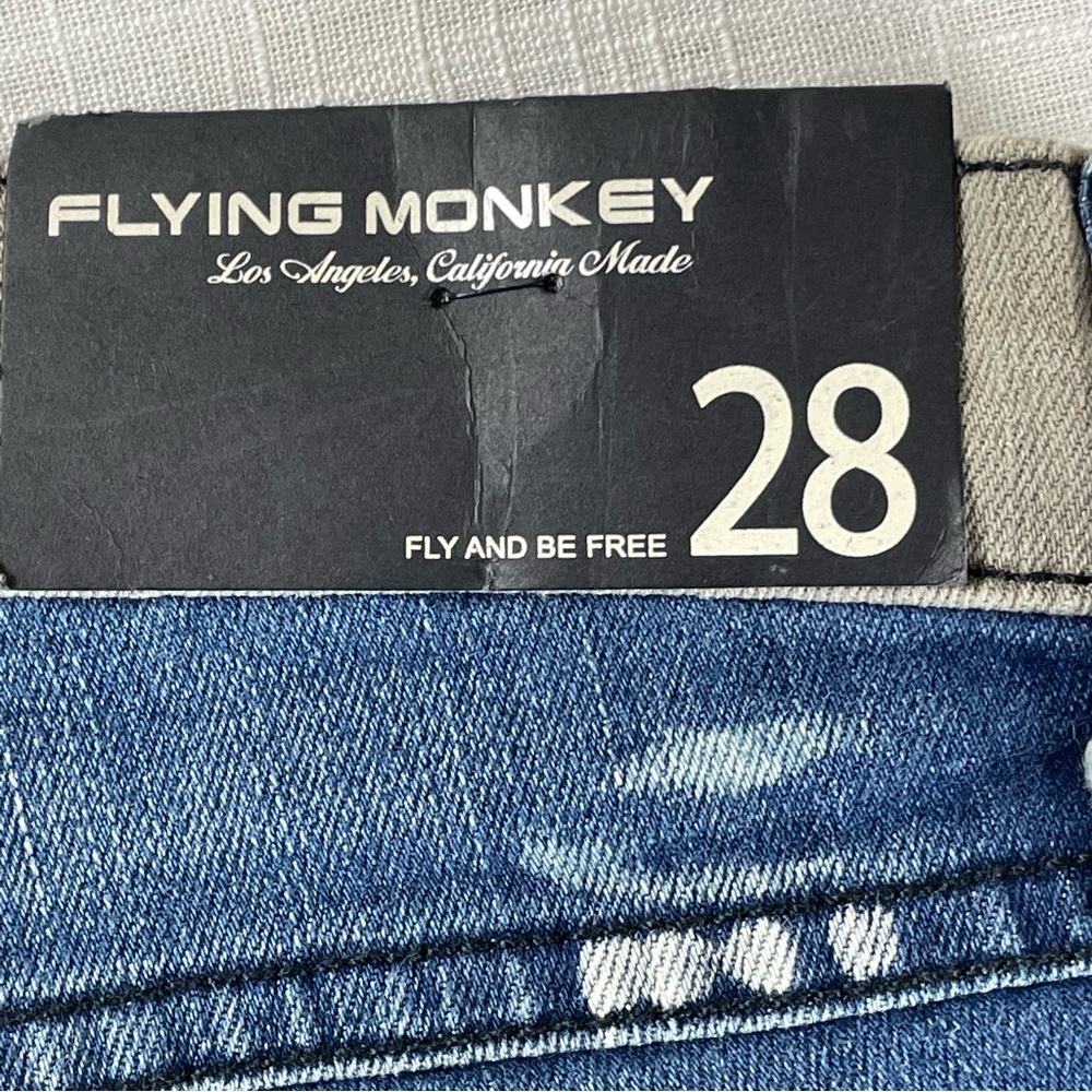 FLYING MONKEY DISTRESSED JEANS Size 28 - Picture 5 of 12